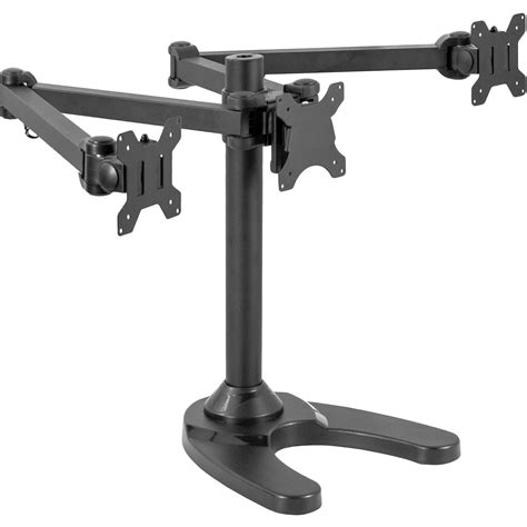 VIVO Triple Monitor Free Standing Desk Mount | Heavy Duty Fully Adjustable Stand for 3 Screens ...
