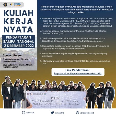 PENGUMUMAN – Pendaftaran Program KKN Vokasi 2023 – Fakultas Vokasi Universitas Brawijaya