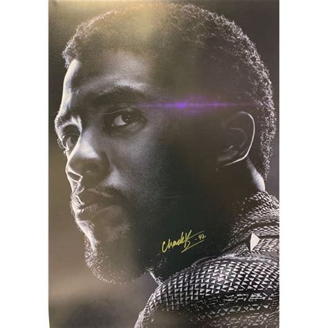 Autograph Avengers Endgame Chadwick Boseman Poster