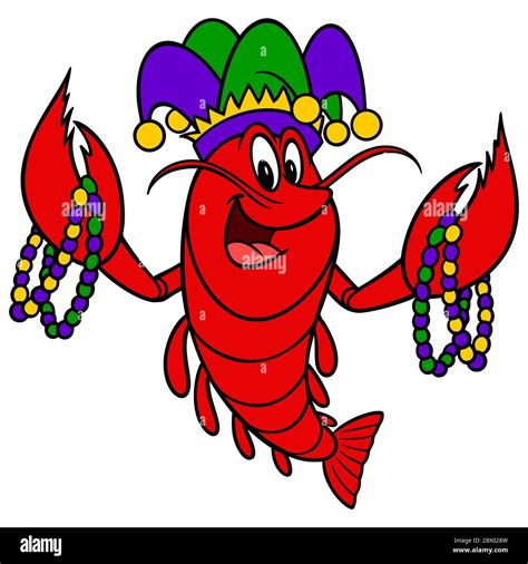 Mardi Gras Crawfish- An Illustration of a Mardi Gras Crawfish Stock Vector Image & Art - Alamy