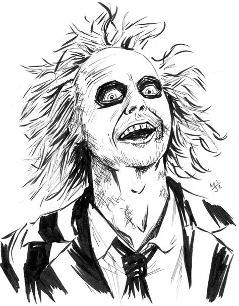 Beetlejuice Drawings Sketch Coloring Page