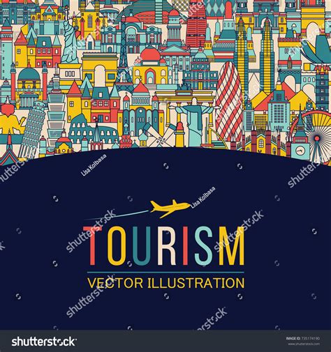 Travel Tourism Background Vector Illustration Stock Vector (Royalty ...