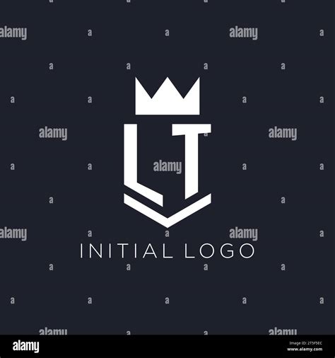 LT logo with shield and crown, initial monogram logo design ideas Stock ...