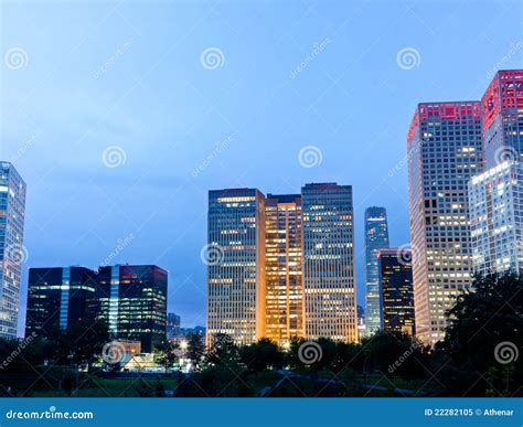 Skyline of Beijing CBD, Night View Stock Image - Image of famous, dark ...