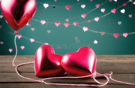 Heart Balloons for Valentine Day, Birthday Party, Wedding Anniversary Celebrations Stock ...