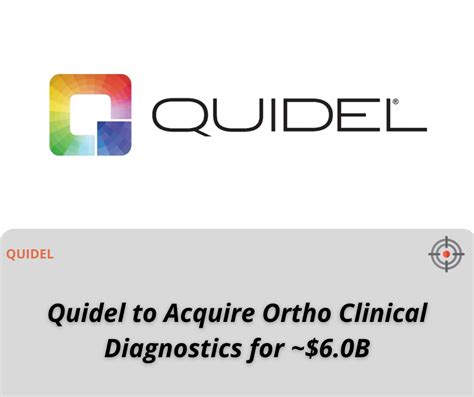 PharmaShots. - • Quidel to acquire Ortho Clinical...