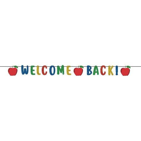 Welcome Back Ribbon Banner with Glitter Paper Letters 1ct – Toy World Inc