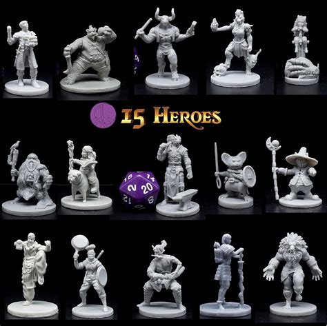 Buy 15 Character & NPC Miniatures for DND 28mm I for D&D Miniatures & Dungeon and Dragons Minis ...