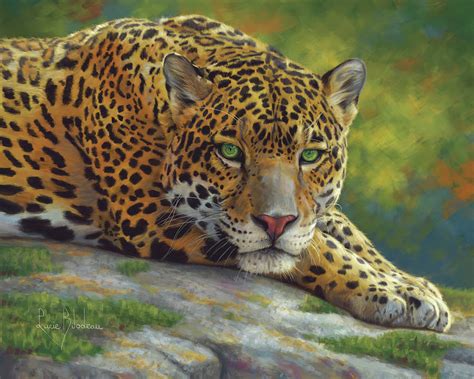 Peaceful Jaguar Painting by Lucie Bilodeau - Fine Art America