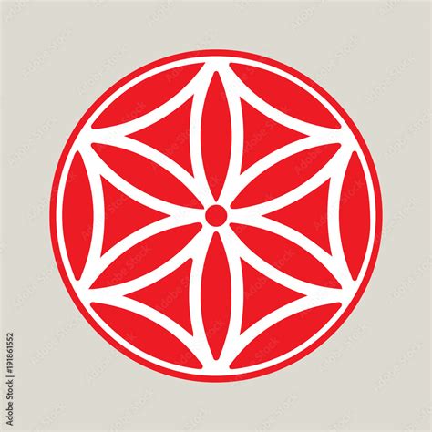 Vector symbol: The flower of Aphrodite made up of six vesica piscis ...