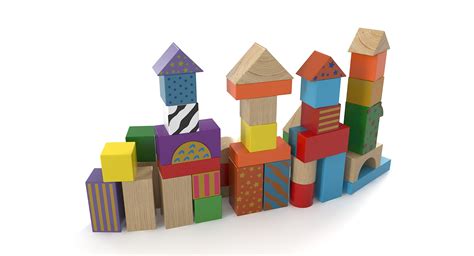 3D wooden building blocks model - TurboSquid 1244638