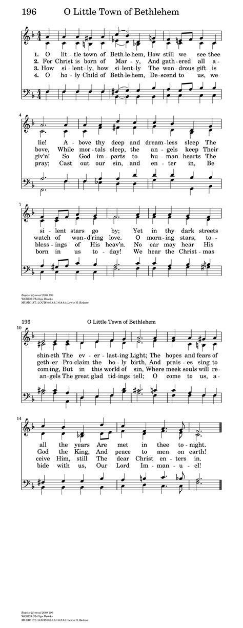 O Little Town Of Bethlehem Chords - Sheet and Chords Collection