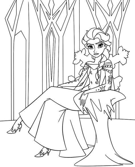 Free Elsa coloring sheet Frozen