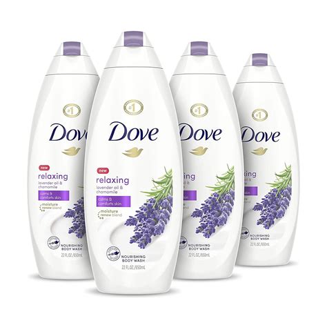 Dove Body Wash for Softer and Smoother Skin After Just One Use Lavender Oil and Chamomile Stress ...