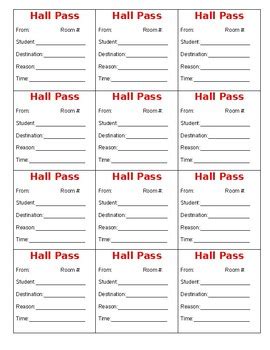 Hall Pass Template by History with Cirillo | Teachers Pay Teachers