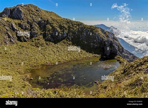 Philippines, Mindanao island, Davao region, Mount Apo national park, the lake at the summit ...