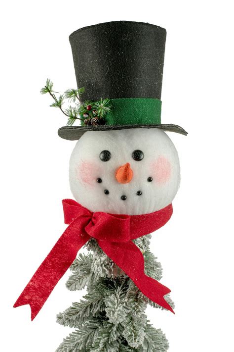 White Snowman Head Tree Topper | Starlight Collection