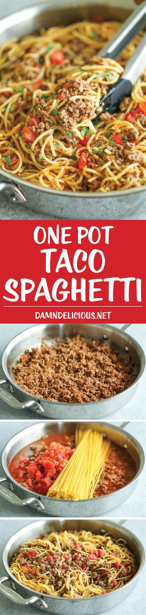 One Pot Taco Spaghetti - Damn Delicious