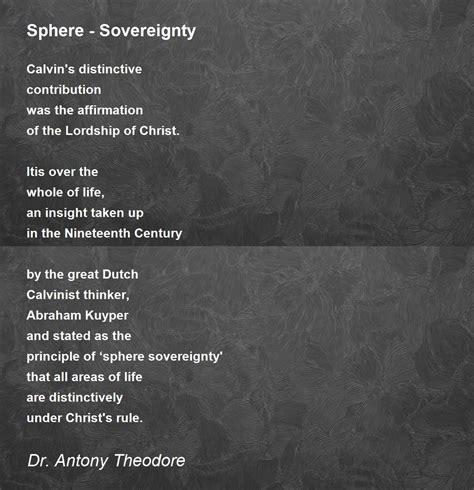 Sphere - Sovereignty - Sphere - Sovereignty Poem by Dr. Antony Theodore