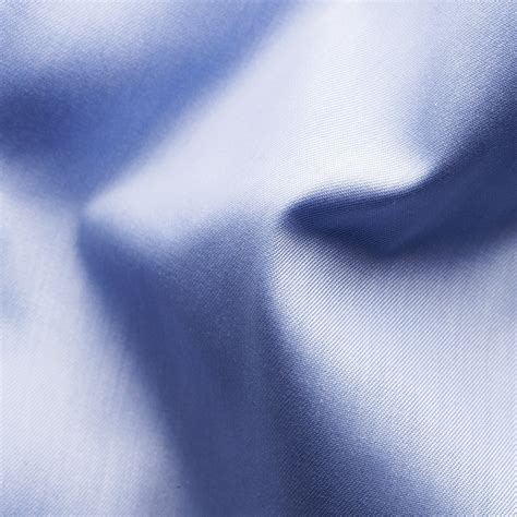 Eton Blue Twill with Flower trim & Blue button - Slim - James Of Montpellier