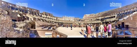 Panoramic view inside the Roman Colosseum Stock Photo - Alamy