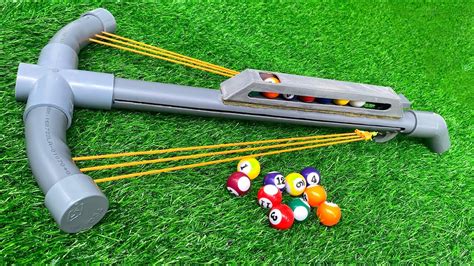 Shooting Slingshot - Beautiful And Powerful Crossbow Design From PVC And Billiard - YouTube