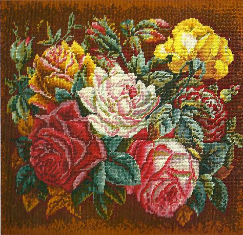 Beautiful needlepoint roses. | Образцы для вязания, Цветы, вышитые крестиком, Роза вышивка крестом