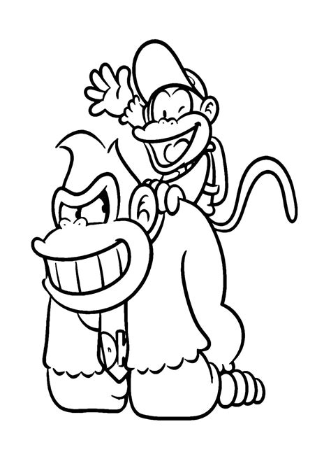 Nintendo Donkey Kong Coloring Pages Diddy Kong | Porn Sex Picture