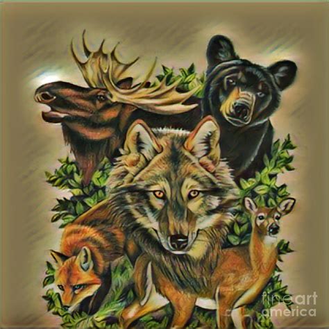 Wildlife Collage Painting by Nehemiah Art - Fine Art America