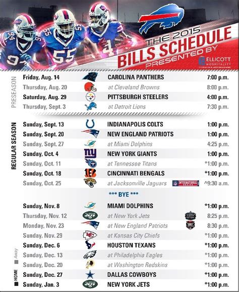 Buffalo Bills Schedule 2024 25 Printable