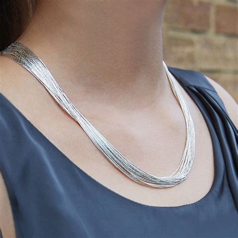 Sterling Silver Layered Necklace-Silver Necklace-Multistrand | Etsy ...