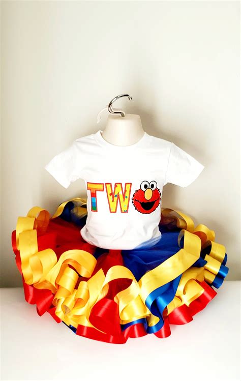 Elmo birthday outfit girl sesame street theme colorful tutu | Etsy