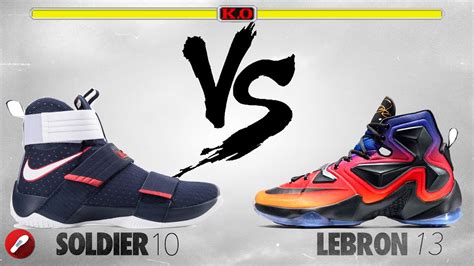 Nike Lebron Soldier 10 vs Nike Lebron 13 - YouTube