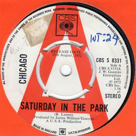 Chicago - Saturday In The Park / Alma Mater (1972, Vinyl) | Discogs