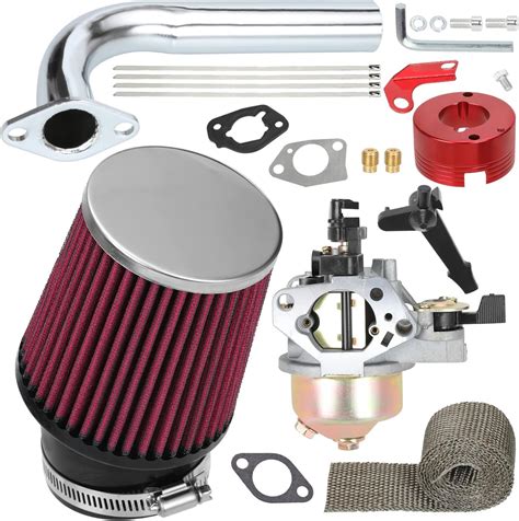 Amazon.com: YOXUFA 420cc Carburetor Air Filter Exhaust Stage 2 Kit for Predator 420 301cc 389cc ...