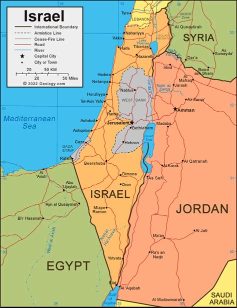 Israel Map and Satellite Image