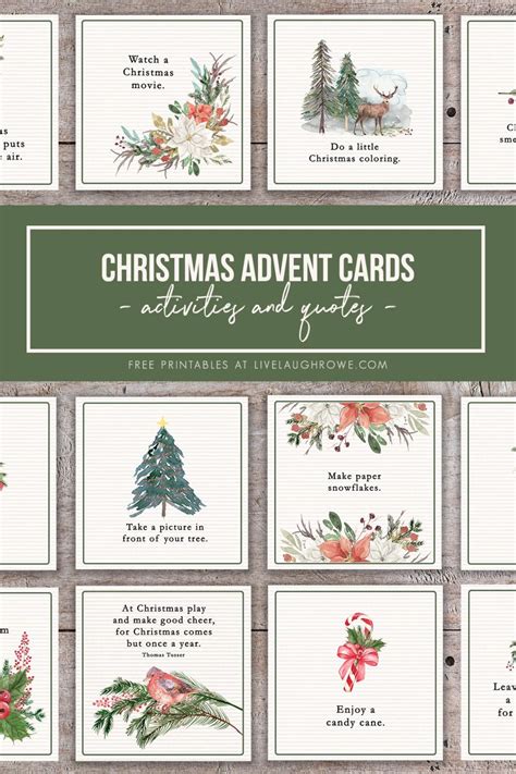 Christmas Advent Cards. Activities + Quotes - Live Laugh Rowe