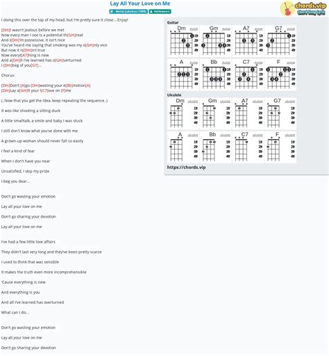 Chord: Lay All Your Love on Me - tab, song lyric, sheet, guitar ...