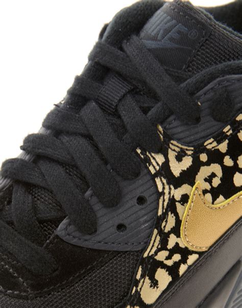 Nike Leather Air Max 90 08 Gold Leopard Sneakers in Black - Lyst