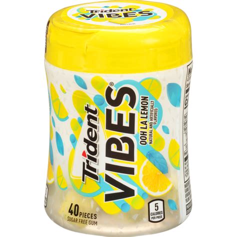 Trident Vibes Sugar Free Gum, Ooh La Lemon Flavor, 1 Go-Cup (40 Pieces Total) | Chewing Gum ...