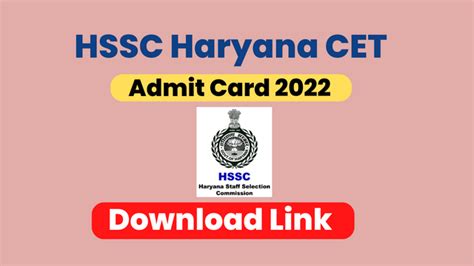 HSSC Haryana CET Admit Card 2022 – Download Link