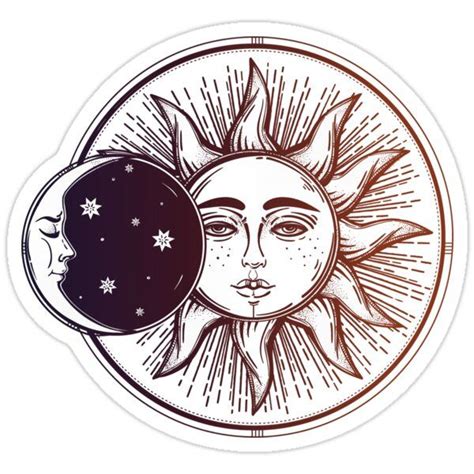 the sun and moon are depicted in this black and white drawing