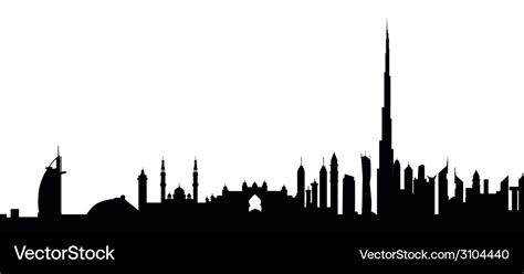 Dubai skyline Royalty Free Vector Image - VectorStock