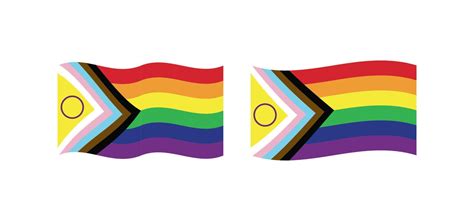 New Updated LGBTQ Pride Flag Vector. Intersex Inclusive Progress Pride Flag. Banner Flag for ...