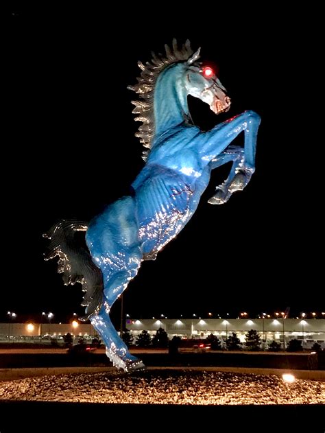 Blue Mustang (Blucifer), The Horse Sculpture With Glowing Red Eyes at Denver International Airport