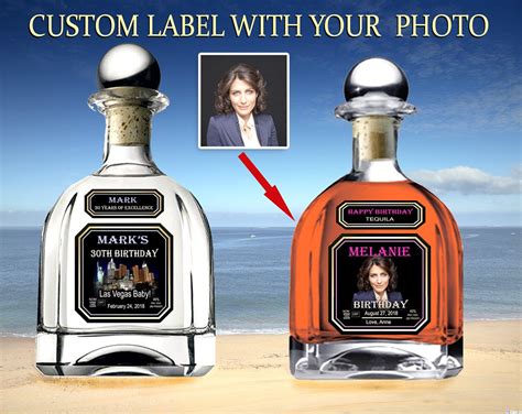 Personalized tequila labels with photo. Custom bottle labels. | Etsy