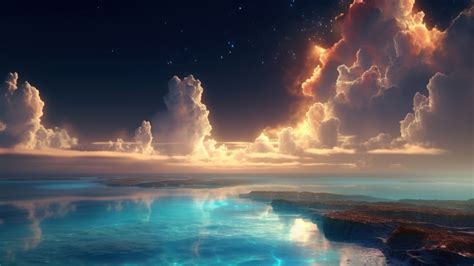 Sky Meets The Sea AI Generated 4K Wallpaper - Pixground - Download High-Quality 4K Wallpapers ...