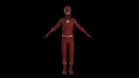 3D model The Flash Season 6 CW lowpoly 3D model rigged VR / AR / low ...