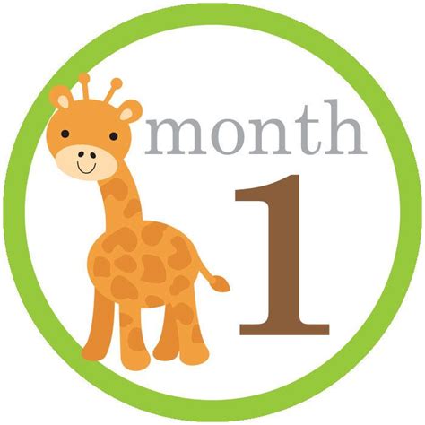 1 month | Baby month stickers, Kids scrapbook, Baby milestone photos