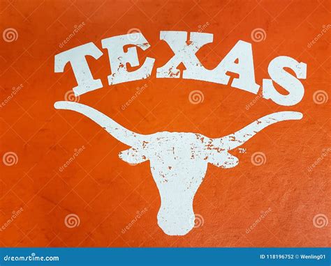 Texas Sign and Bull Face with Horns Orange Background Stock Photo - Image of star, flag: 118196752